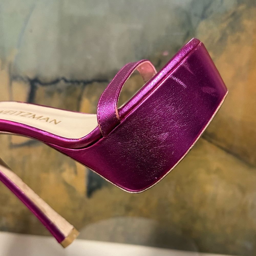 🌹STUART WEITZMAN 🌹Nudistcurve Platform Sandal In Azalea Size: 6B - Picture 14 of 16